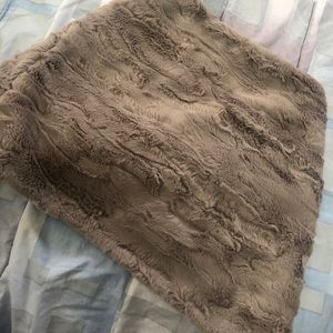 Mocha faux fur infinity circle scarf